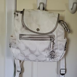 Coach Daisy Kyra Signature white backpack purse